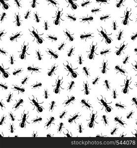 Cute hand drawn seamless pattern with black ants. Insects vector background. Cute hand drawn seamless pattern with black ants. Insects vector background.