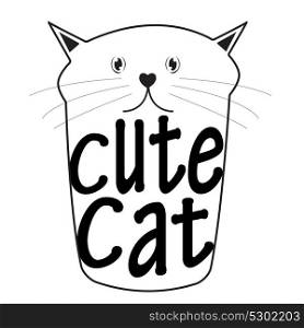 Cute Handdrawn Cat Isolated Vector Illustration EPS10. Cute Handdrawn Cat Vector Illustration