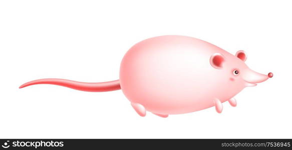 Cute happy cartoon rat character. Gradient mesh illustration.. Cute happy cartoon rat character.