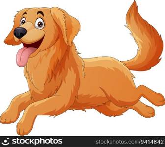 Cute happy dog cartoon running