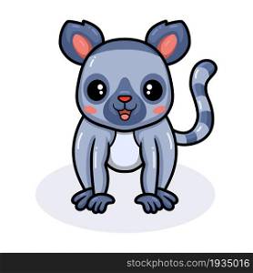 Cute happy little lemur cartoon