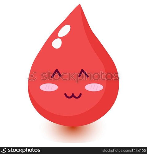 Cute happy smiling blood drop cartoon character.Vector flat doodle cartoon illustration icon design.Isolated on white background.