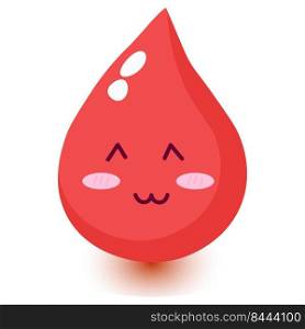 Cute happy smiling blood drop cartoon character.Vector flat doodle cartoon illustration icon design.Isolated on white background.