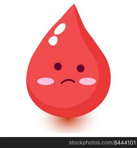 Cute happy smiling blood drop cartoon character.Vector flat doodle cartoon illustration icon design.Isolated on white background
