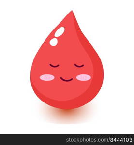 Cute happy smiling blood drop cartoon character.Vector flat doodle cartoon illustration icon design.Isolated on white background