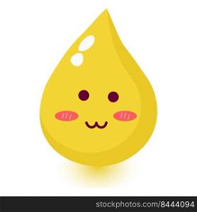 Cute happy smiling urine drop.Vector flat doodle cartoon illustration icon design.Isolated on white background.