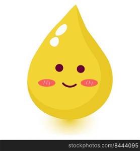 Cute happy smiling urine drop.Vector flat doodle cartoon illustration icon design.Isolated on white background.