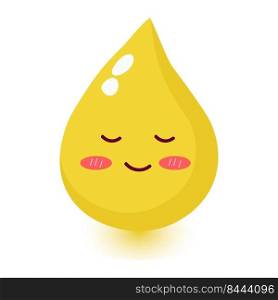 Cute happy smiling urine drop.Vector flat doodle cartoon illustration icon design.Isolated on white background