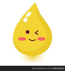 Cute happy smiling urine drop.Vector flat doodle cartoon illustration icon design.Isolated on white background