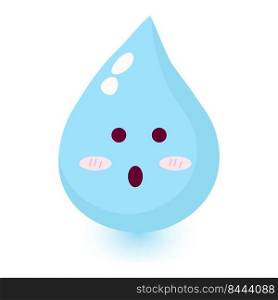 Cute happy smiling water drop meditate character.Vector flat doodle cartoon illustration icon design.Isolated on white background.