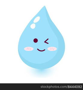 Cute happy smiling water drop meditate character.Vector flat doodle cartoon illustration icon design.Isolated on white background.
