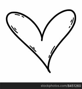 Cute heart. Hand drawing drawing. Vector doodle illustration.
