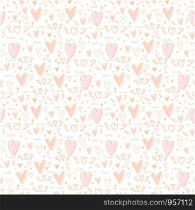Cute heart seamless pattern background. Vector illustration.