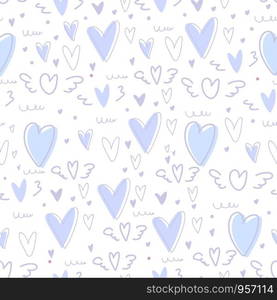 Cute heart seamless pattern background. Vector illustration.