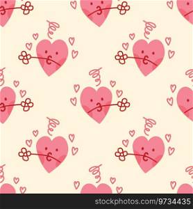 Cute hearts seamless pattern design Royalty Free Vector