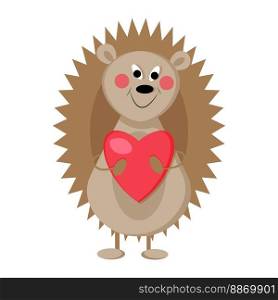 Cute hedgehog with hearts. Happy Valentine s Day Vector EPS10. Cute hedgehog with hearts. Happy Valentine s Day