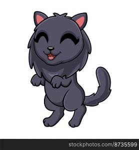Cute highland fold cat cartoon standing