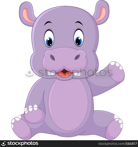 Cute hippo cartoon