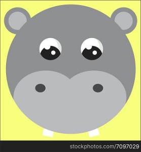 Cute hippo, illustration, vector on white background.