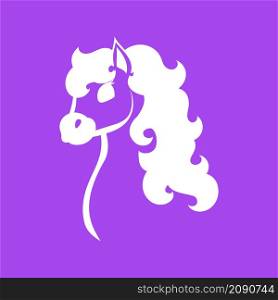 Cute horse. Color silhouette. Design element. Vector illustration. Template for books, stickers, posters, cards, clothes.