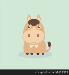 Cute horse on pastel background. . Cute horse 