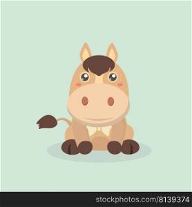 Cute horse on pastel background. . Cute horse 
