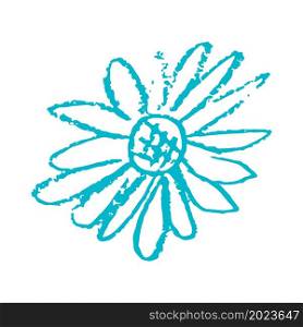 Cute icon in hand draw style. Vector illustration. Flower. Drawing with wax crayons, children&rsquo;s creativity. Sign, symbol, pin. Icon in hand draw style. Drawing with wax crayons, children&rsquo;s creativity