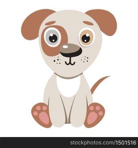 Cute illustration puppy for kids. Nursery funny dog. Vector character for print.. Cute illustration puppy for kids. Nursery funny dog. Character for print.