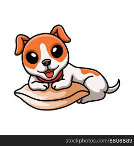 Cute jack russel dog cartoon on the pillow