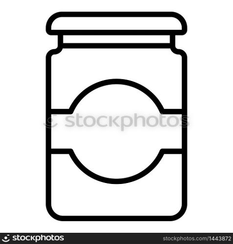 Cute jam jar icon. Outline cute jam jar vector icon for web design isolated on white background. Cute jam jar icon, outline style