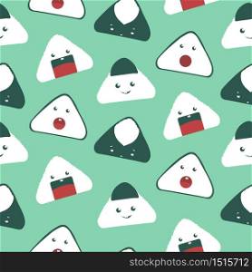 Cute Japanese food seamless pattern background