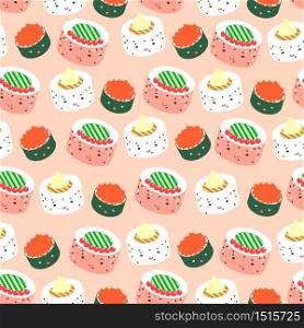 cute Japanese food seamless pattern background