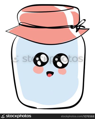 Cute jar, illustration, vector on white background.