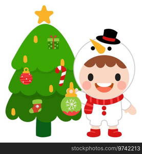 Cute kids wearing Christmas costumes,  Merry christmas clipart