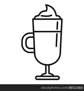 Cute latte cup icon outline vector. Cafe glass. Cream mocha. Cute latte cup icon outline vector. Cafe glass