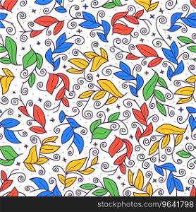 Cute leaf seamless pattern abstract print Vector Image