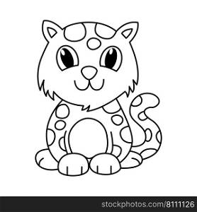 Cute leopard cartoon coloring page Royalty Free Vector Image