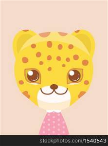 Cute leopard.Childish print for nursery,kids apparel,poster,postcard.. Cute leopard.