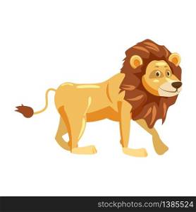 Cute lion, animal, trend cartoon style vector illustration. Cute lion, animal, trend, cartoon style, vector, illustration, isolated on white background