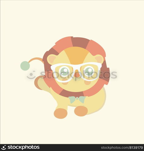 cute lion cartoon, king of the jungle, T-shirt design vector illustration . cute lion cartoon, king of the jungle