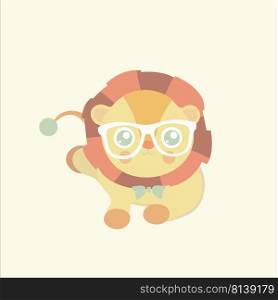 cute lion cartoon, king of the jungle, T-shirt design vector illustration . cute lion cartoon, king of the jungle