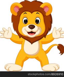 Cute lion cartoon vector image