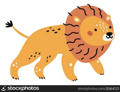 Cute lion character. Big african cat. Safari animal isolated on white background. Cute lion character. Big african cat. Safari animal