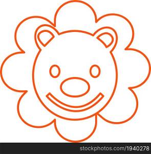 Cute Lion emotion Icon Illustration sign design