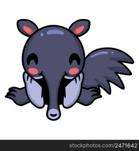 Cute little anteater cartoon character