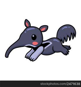 Cute little anteater cartoon running