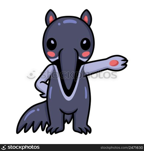 Cute little anteater cartoon standing