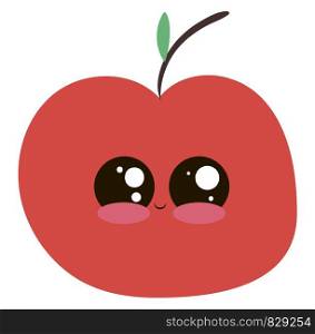 Cute little apple, illustration, vector on white background.