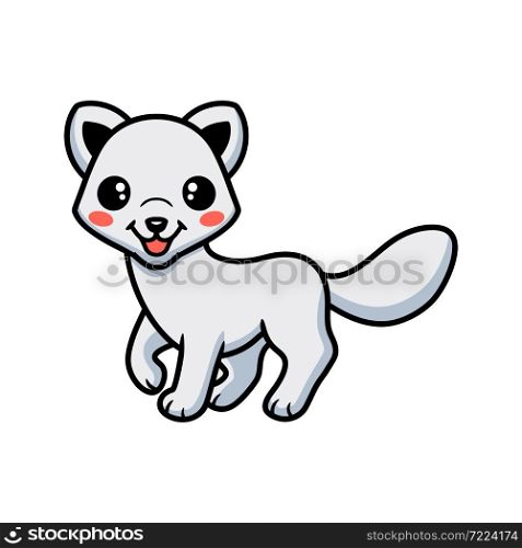 Cute little arctic fox cartoon