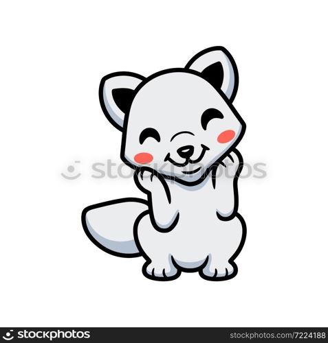 Cute little arctic fox cartoon